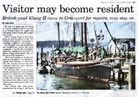 Visitor may become resident: British yawl Klang II came to Greenport for repairs, may stay on