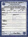 U.S. Coast Guard Certificate of Documentation - click to enlarge